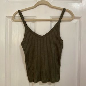 American eagle ribbed army green tank top